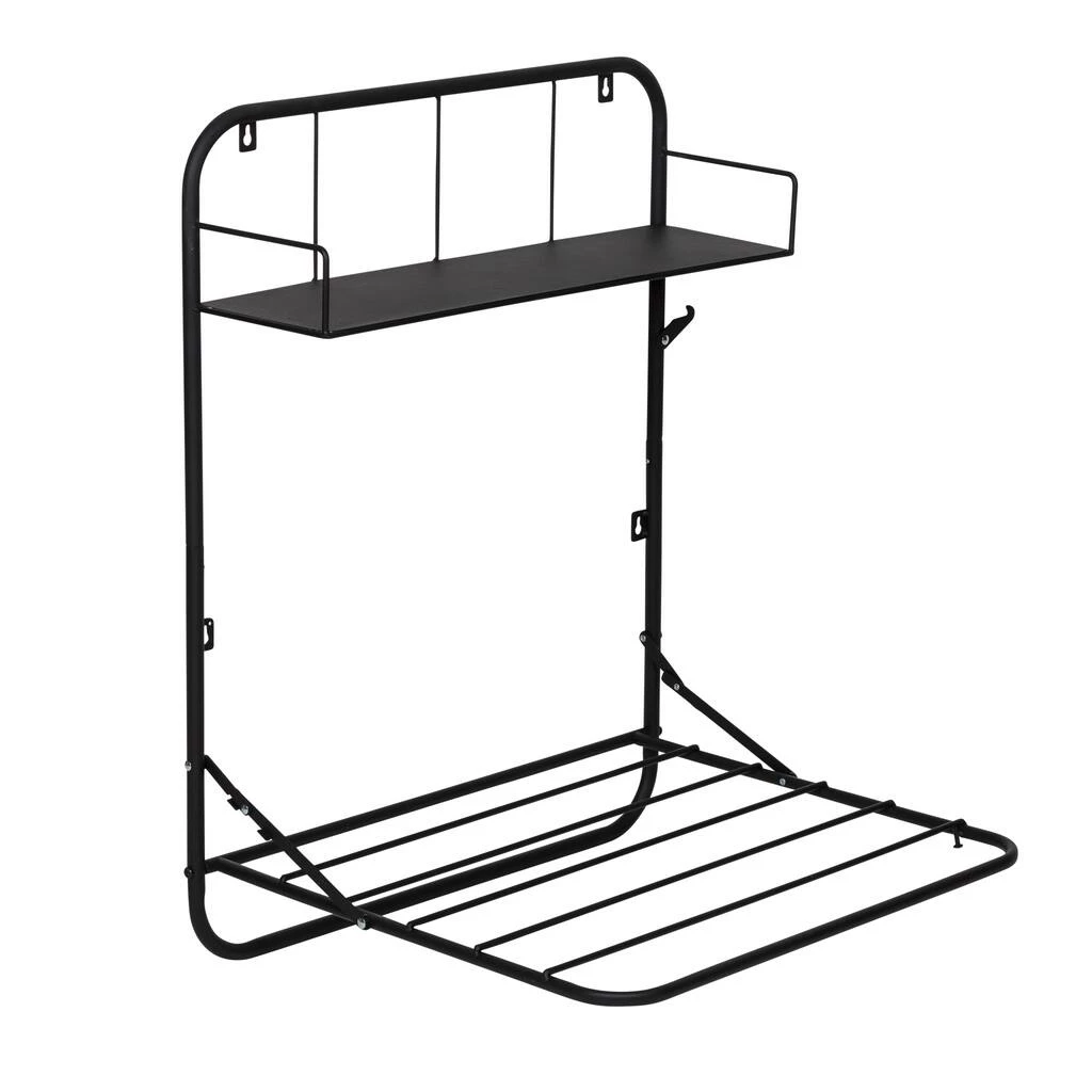 Wholesale π Honey Can Do Black Collapsible Wall-Mounted Clothes Drying Rack with Shelf π 4 Wholesale π Honey Can Do Black Collapsible Wall-Mounted Clothes Drying Rack with Shelf π - Image 2