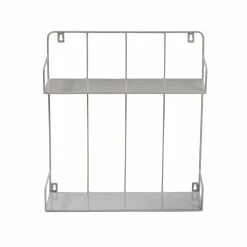 Hot Sale 🛒 Honey Can Do Gray 2-Tier Metal Wall Shelf 🔥 -Honey Can Do Sales Store D665781S 7