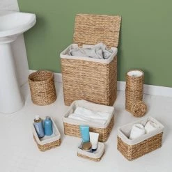 New 🔔 7-Piece Water Hyacinth Woven Bathroom Storage Basket Set by Honey Can Do ❤️ -Honey Can Do Sales Store D665790S 3