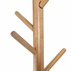Best Sale 🌟 Honey Can Do Black & Natural Wood Modern Freestanding 🧥 Coat Tree Stand 🌟 -Honey Can Do Sales Store D665791S 5
