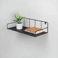 Best Sale 🎉 Honey Can Do Black Curved Metal Floating Shelf 👍 -Honey Can Do Sales Store D665794S 4